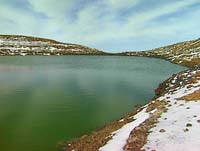 Image of the sacred Lake Waiau in the Ice Age NARS at the summit of Mauna Kea
